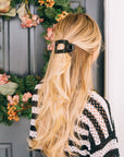 TELETIES - Round Flat Hair Clip | Small | Jet Black