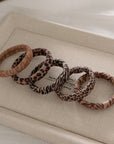 Animal Print Skinny Seamless Hair Ties (Set of 5)