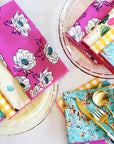 Flower Garden Cloth Napkins, set of eight