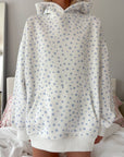 White Lilo Blue Floral Hoodie