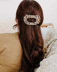 TELETIES - Round Flat Hair Clip | Large | Blonde Tortoise