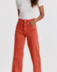 Radiant Red High Rise Crop Jeans