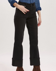 HOLLY SUPER HIGH RISE CUFFED STRAIGHT JEANS JET SET