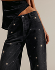 We The Free Deep Trance Shine Embroidered Dropped Boyfriend Jeans