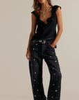 We The Free Deep Trance Shine Embroidered Dropped Boyfriend Jeans