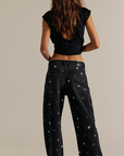 We The Free Deep Trance Shine Embroidered Dropped Boyfriend Jeans