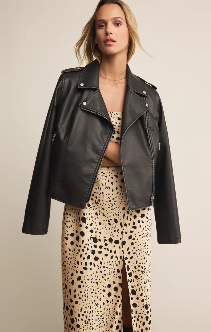 midi dress with leather jacket Crystal Savanna Midi Dress – Boutique 16063