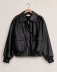 Idols Faux Leather Bomber Jacket