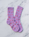 Little Flower Casual Socks: Lilac