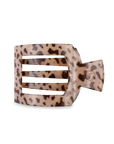 TELETIES - Square Flat Hair Clip | Med. | Blonde Tortoise