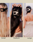 TELETIES - Square Flat Hair Clip | Small | Jet Black
