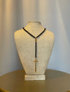Rustic Chain Long Gold Cross