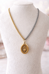 Two toned heart/cross pendant necklace