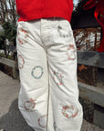 Good Luck Watercolor Wreath Barrel Jeans