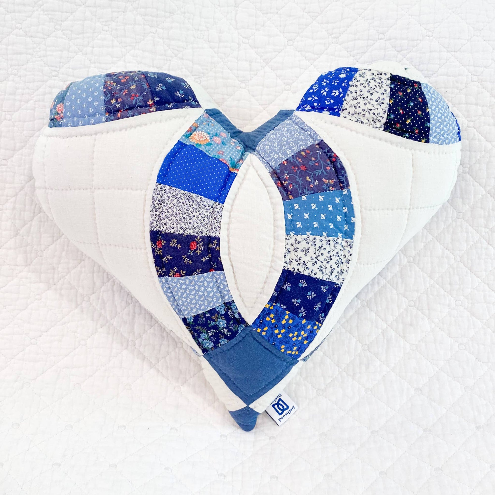 Vintage Quilt Heart Pillow