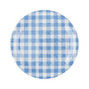 Gingham 9" Melamine Plates, Blue