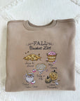 Autumn Fall Bucket List Embroidered Sweatshirt