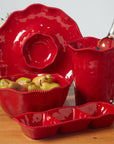 Perlette Red Christmas Melamine 3 Section Server