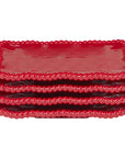 Perlette Red Christmas Melamine Set of 4 6in Canape Plates