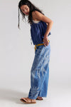 We The Free Good Luck Printed Barrel Jean