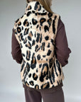 faux animal print vest