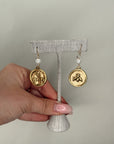 Bee Coin Pendant Earrings