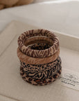 Animal Print Skinny Seamless Hair Ties (Set of 5)