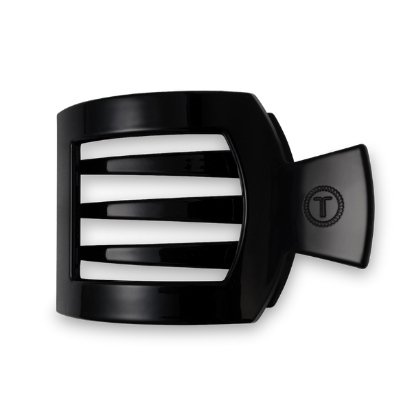 TELETIES - Square Flat Hair Clip | Large | Jet Black