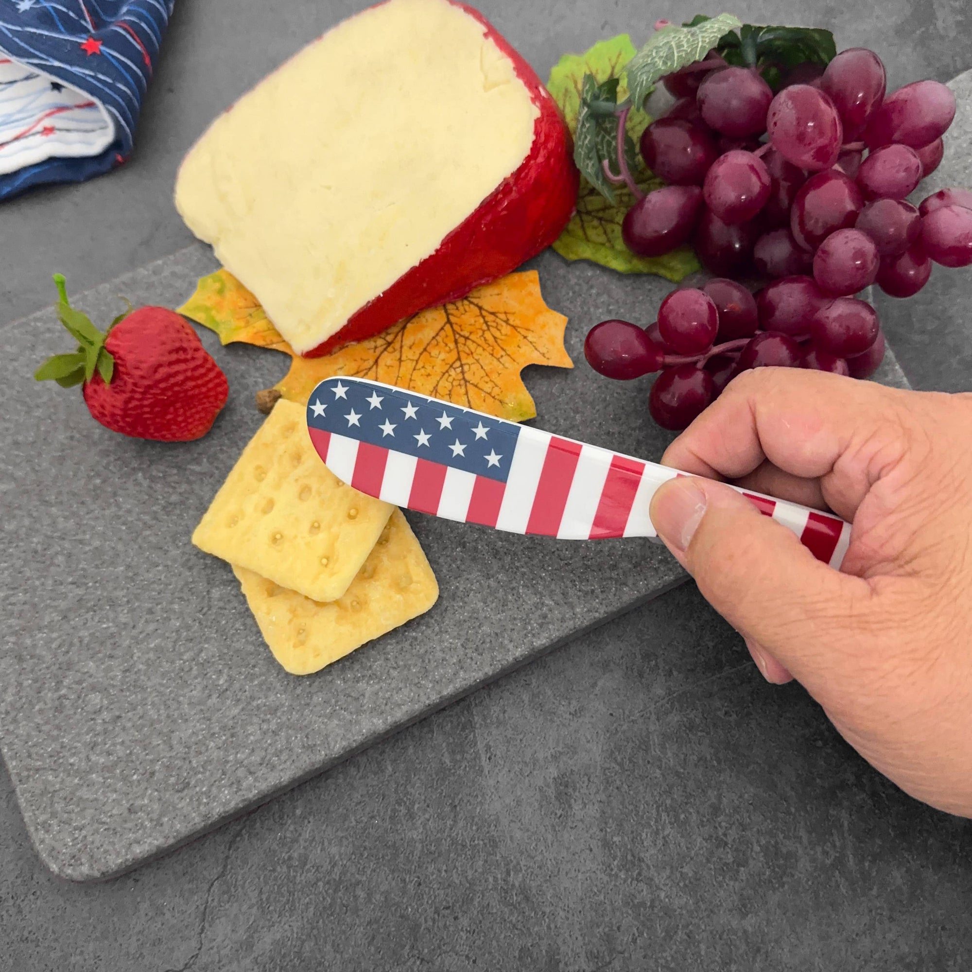 6-Piece American Flag Melamine Cheese Spreader