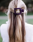 TELETIES - Square Flat Hair Clip | Med. | Burgundy Bliss