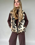 faux animal print vest