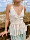 Embroidered Sleeveless V-Neck Top