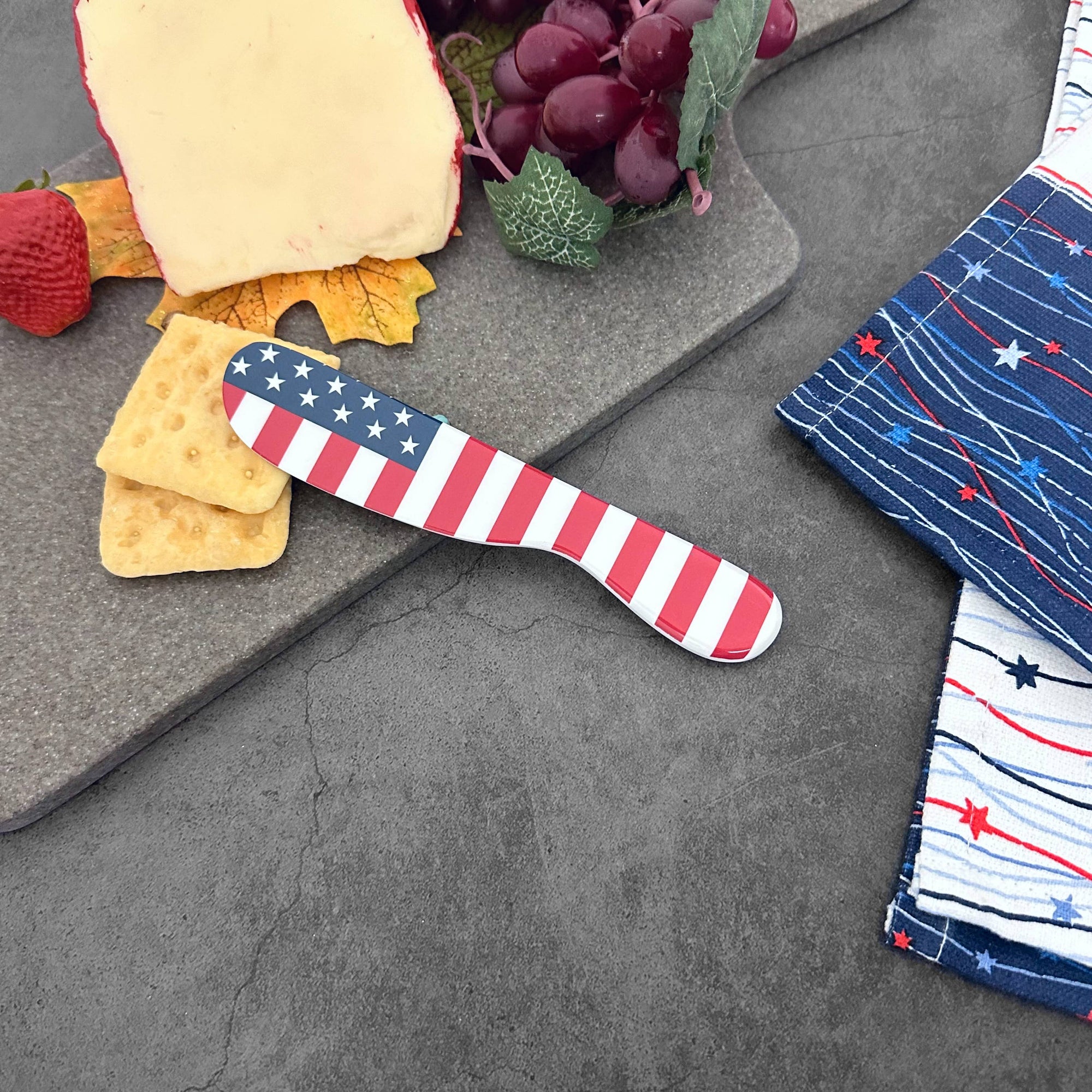 6-Piece American Flag Melamine Cheese Spreader