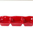 Perlette Red Christmas Melamine 3 Section Server