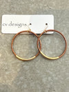 CV Designs leather bar hoops