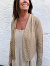 Cropped Cardigan-Mesh Dot