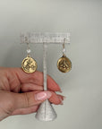 Bee Coin Pendant Earrings