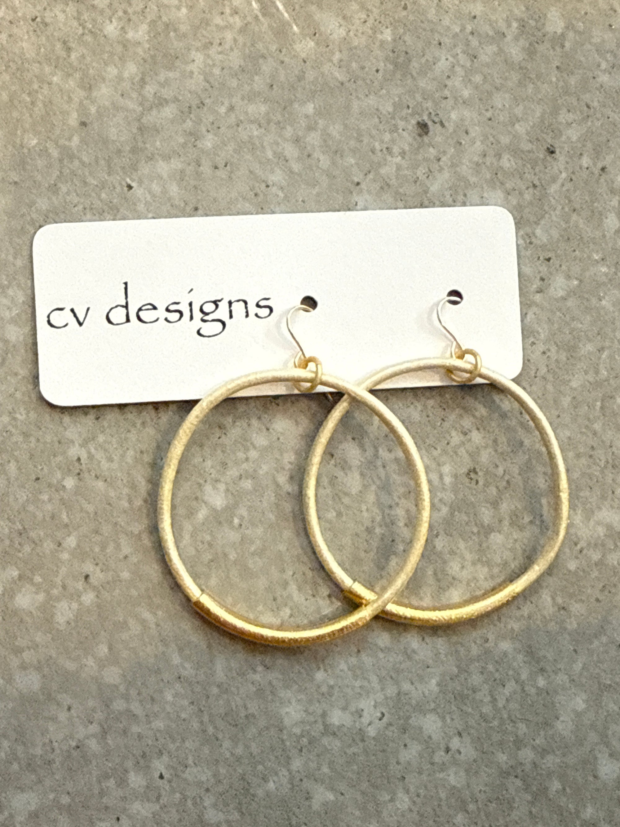 CV Designs leather bar hoops