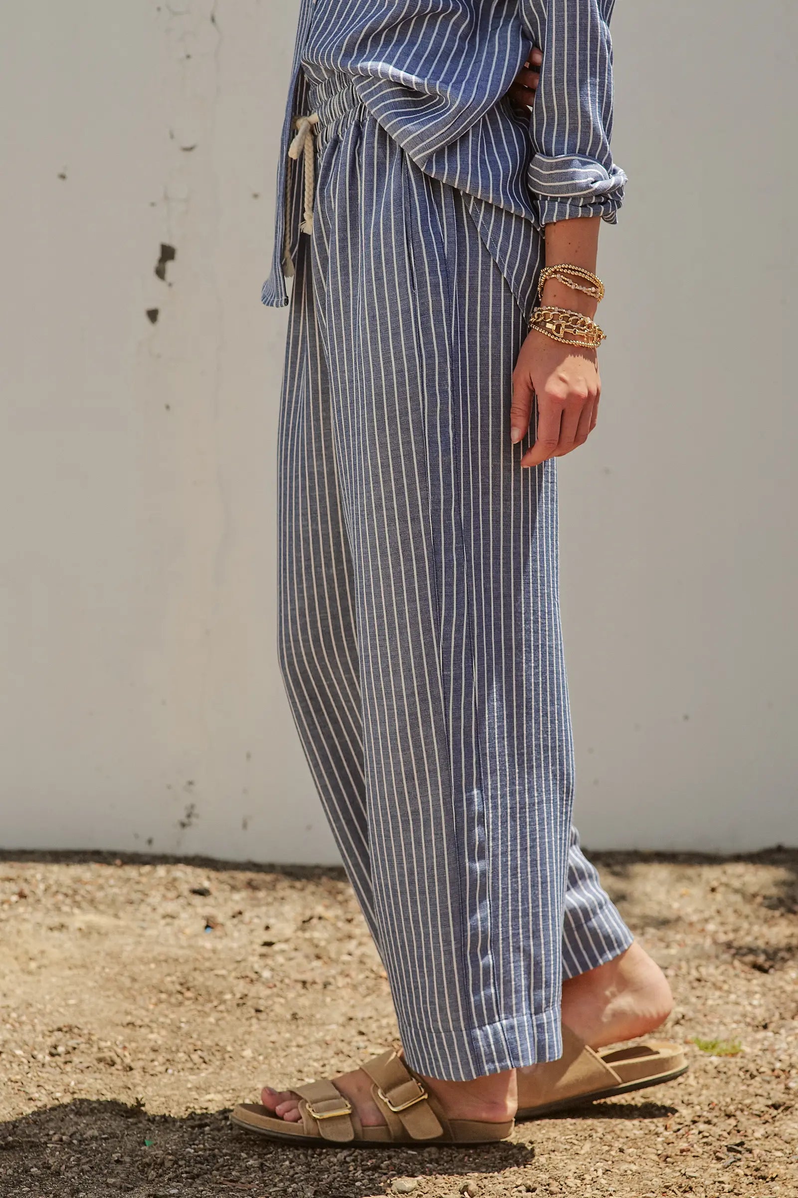 Linen Wide Leg Drawstring Pants