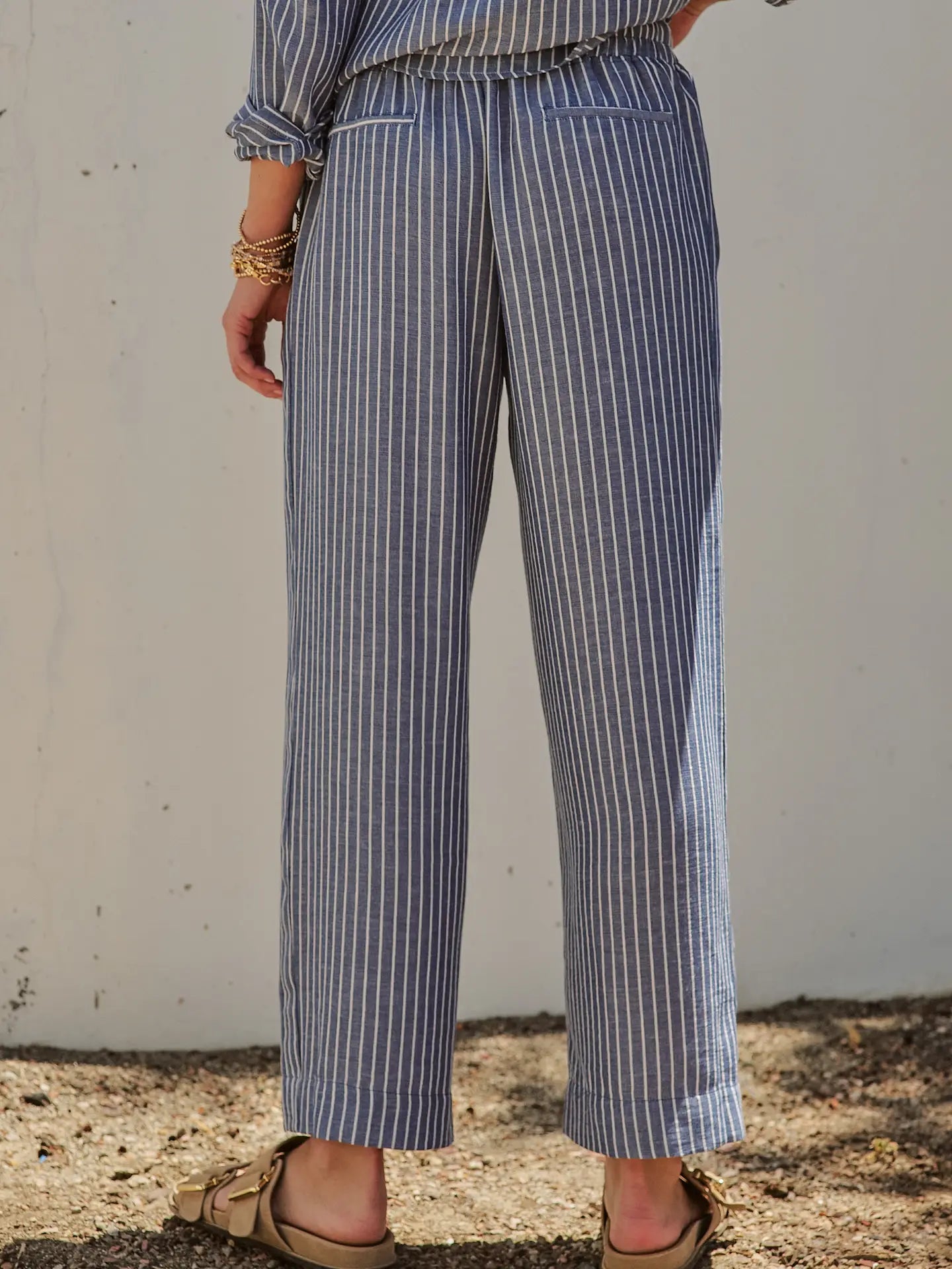 Linen Wide Leg Drawstring Pants