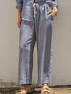 Linen Wide Leg Drawstring Pants