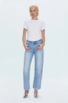 Lexi Mid Rise Bowed Straight Jean - Aries