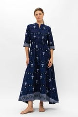 Navy Camden cotton embroidered dress