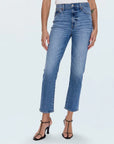 Bri High Rise Slim Straight Jean - Charleston