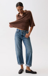 Rolled hem boyfriend jean