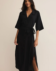 BRISE LINEN MIDI SHIRT DRESS