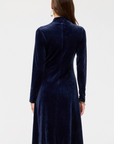 Stretch Velvet Mock Neck Dress