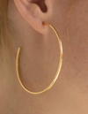 24K Gold Thin Hammered Hoops