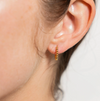 18K Gold Dainty Beaded Hoops
