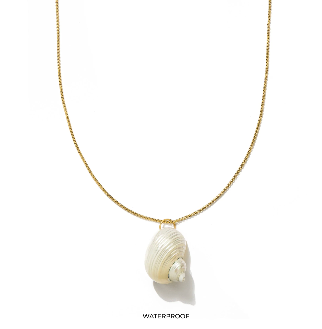 Waterproof Gold Long Shell Necklace